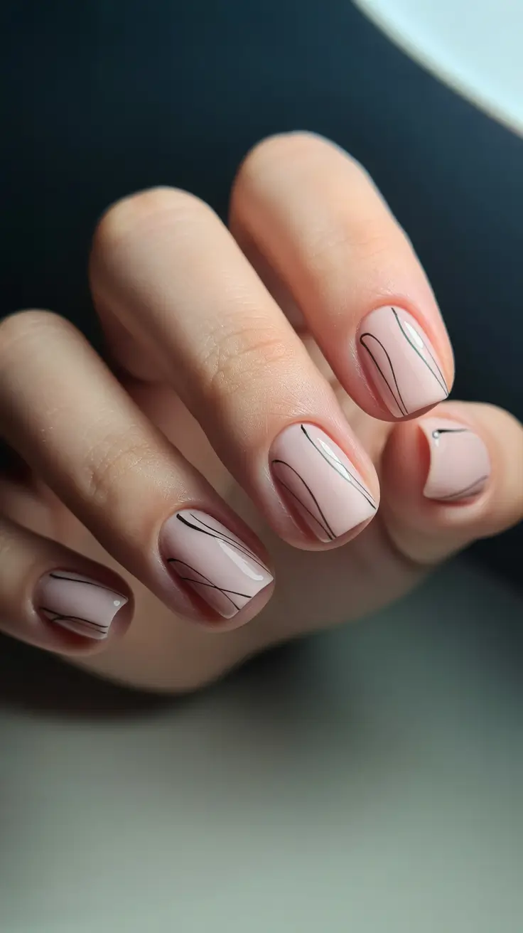 autumn-nails-designs-2025-Soft-Nude-with-Fine-Black-Lines