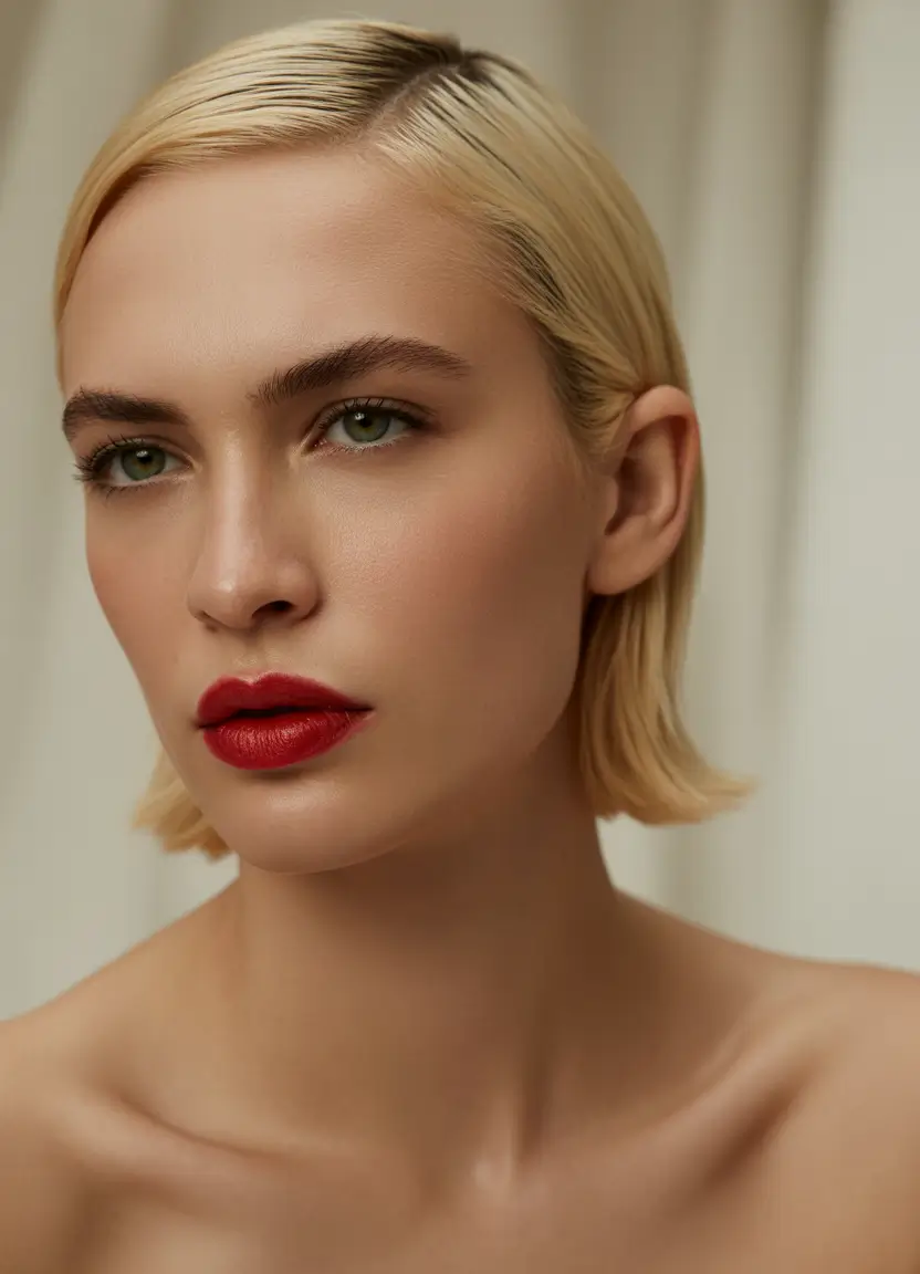 cute-fall-hair-colors-2025 Sleek Buttery Blonde Micro Bob