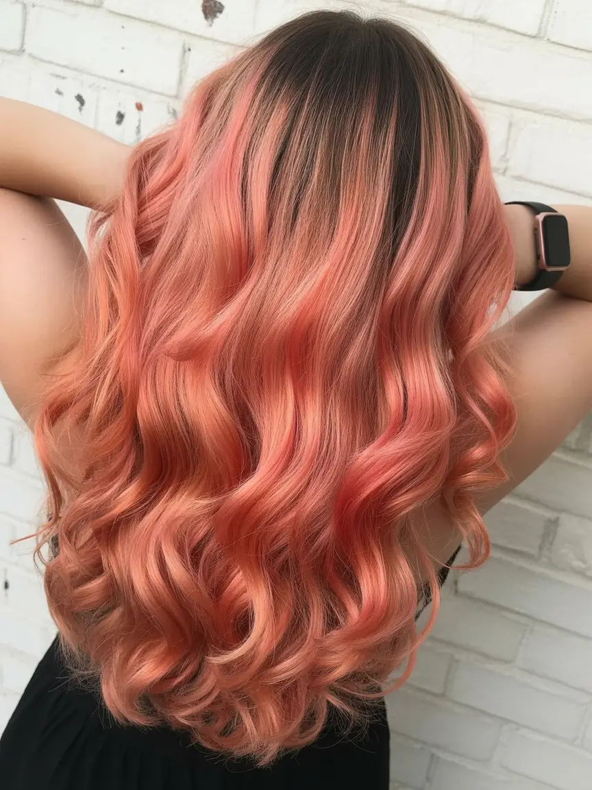 cute-fall-hair-colors-2025 Watermelon Gloss with Root Shadow