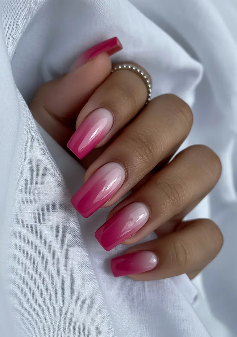 Cozy Fall Nails October 2025 Design Ideas Pink Ombre Glow