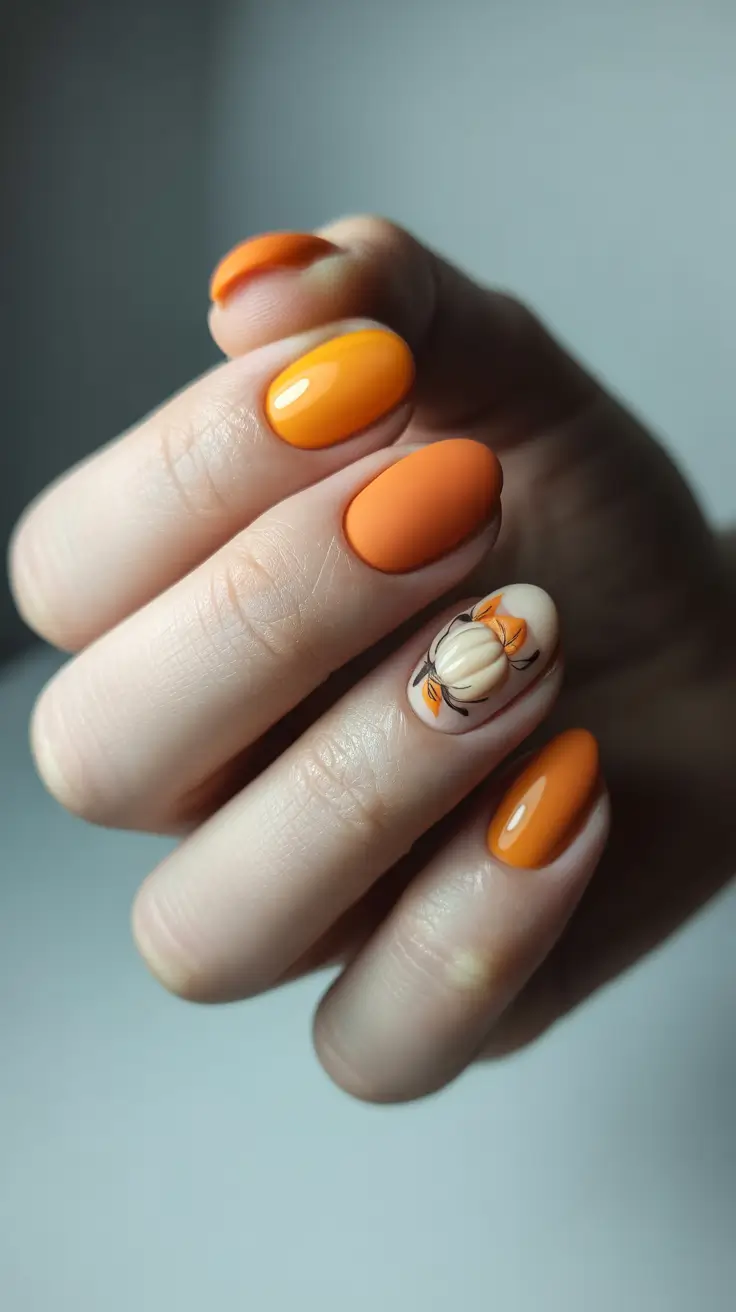 Cozy Fall Nails October 2025 Design Ideas Pumpkin Spice with a Twist