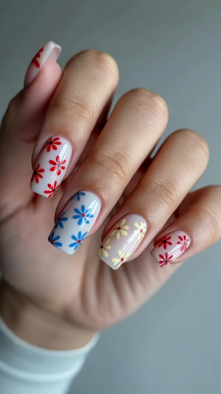 Cozy Fall Nails October 2025 Design Ideas Retro Daisy Blooms