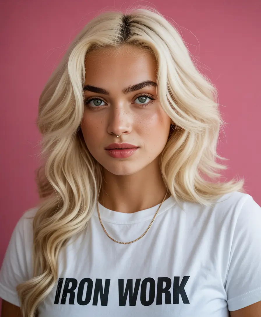 October hair color 2025 Classic Platinum Blonde with Volume