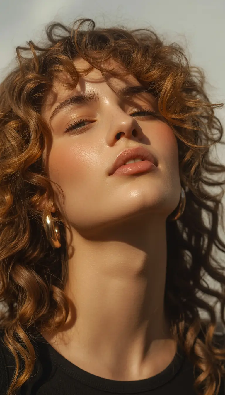 October hair color 2025 Caramel Curl Cascade
