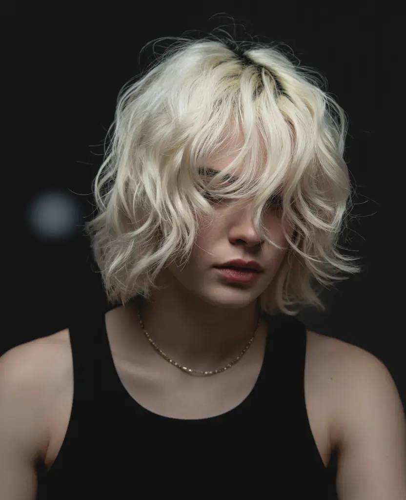 October hair color 2025 Platinum Shag Revival