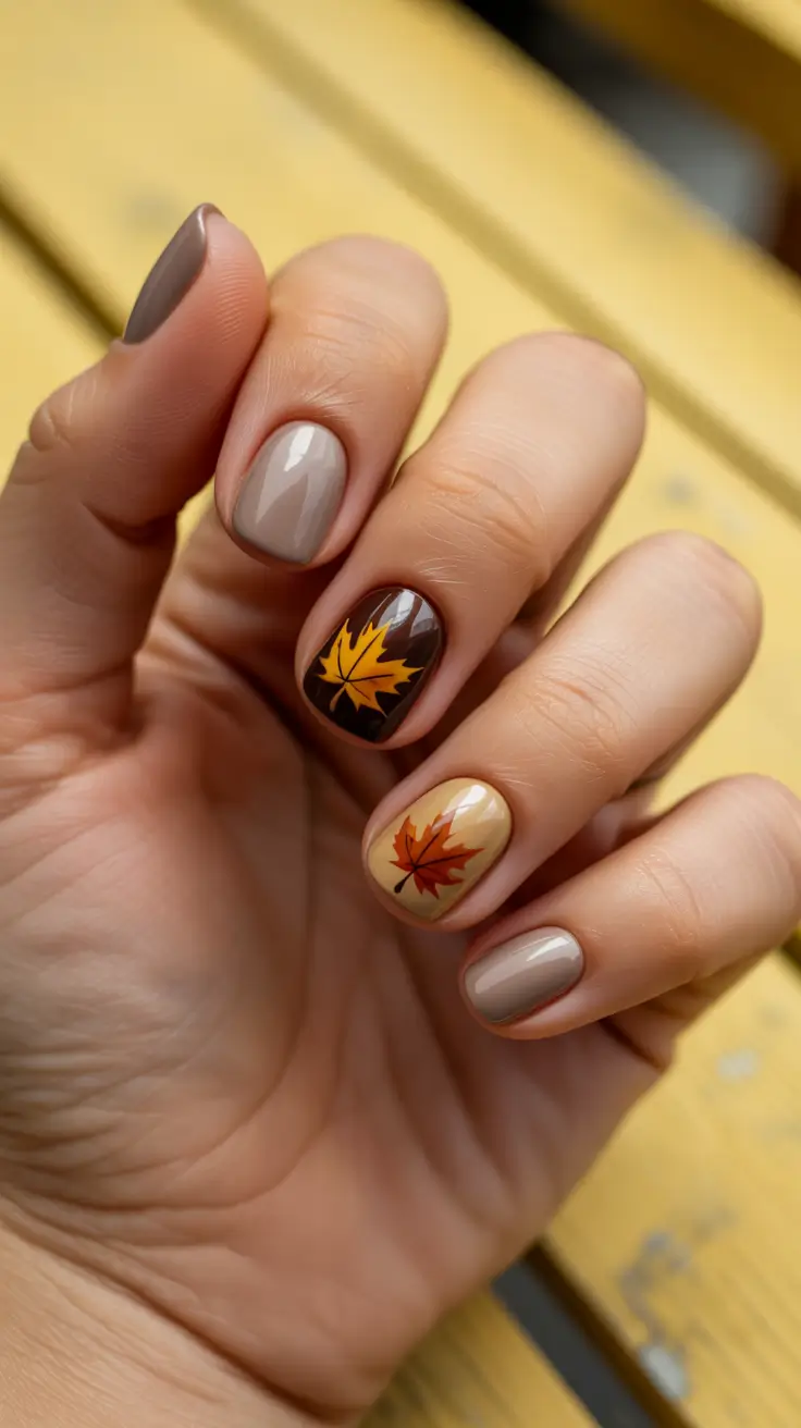 Warm Maple Leaf Neutrals + cute and fun fall nails 2025