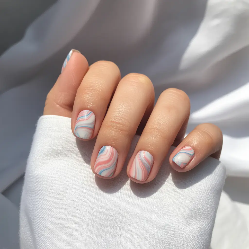 designs autumn 2025 Pastel Marble Swirls with a Cool-Toned Edge