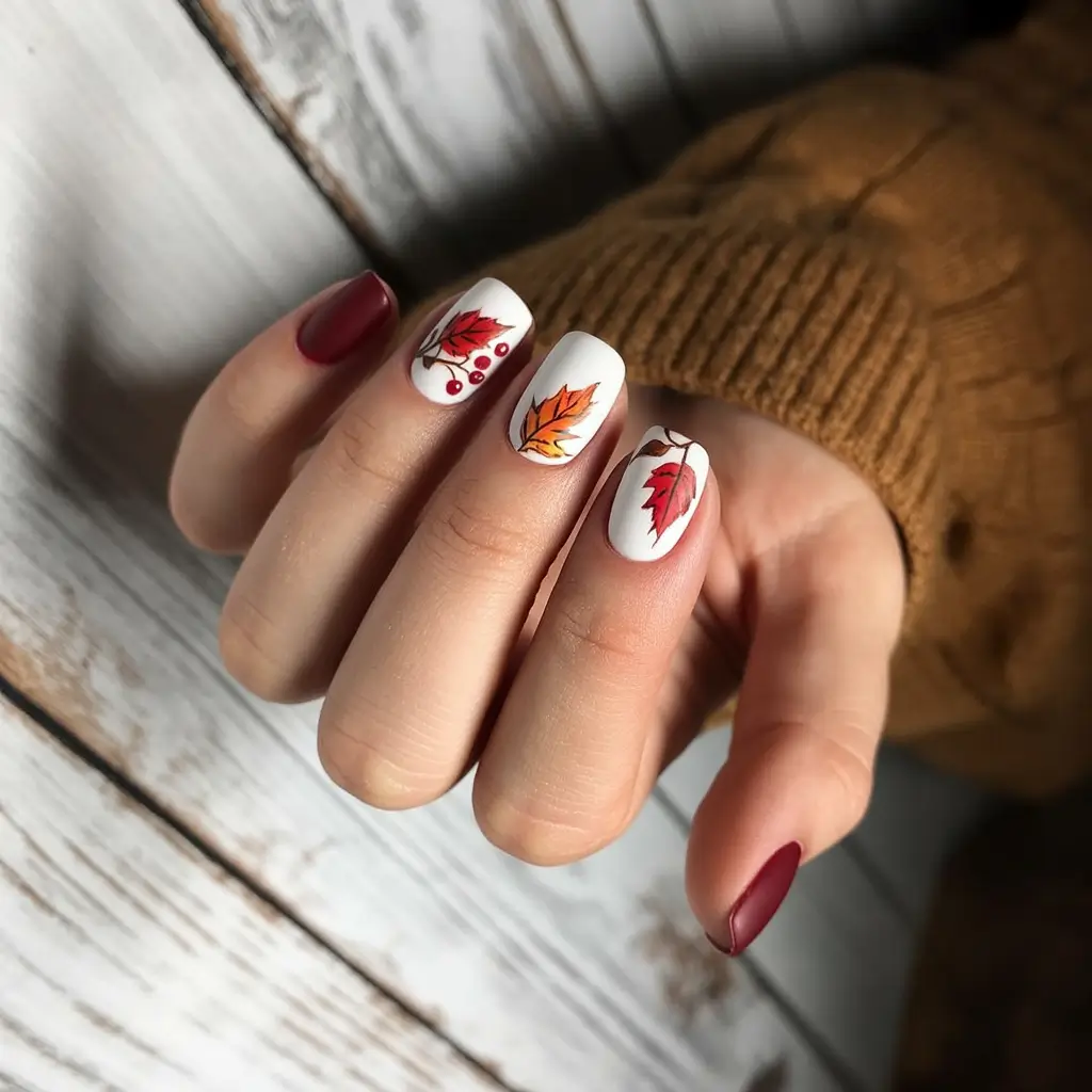 ideas autumn french Maple Motifs on Clean White Canvas