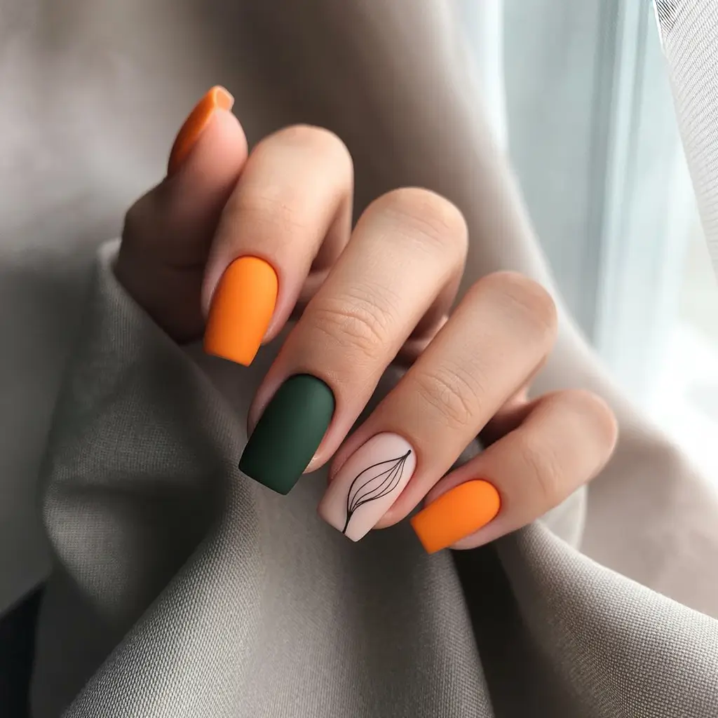 ideas coffin Matte Mustard & Forest Green with Line Art Accent