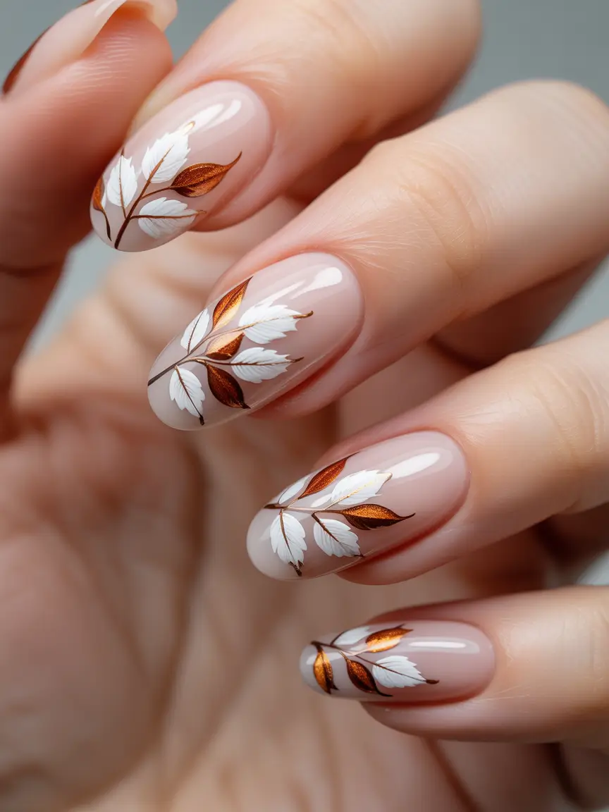 early fall nails ideas 2025 Autumn Leaf Artistry