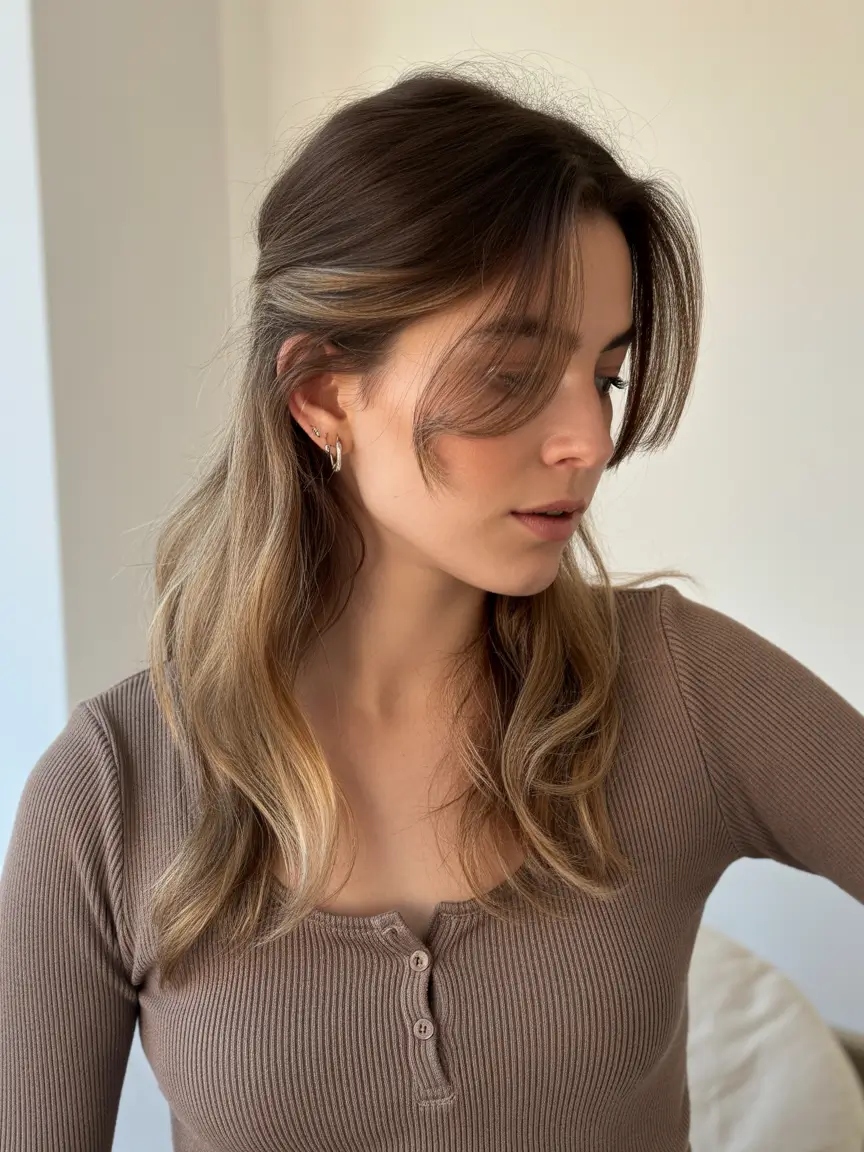 easy fall hairstyles 2025 Soft Layers with Curtain Bangs