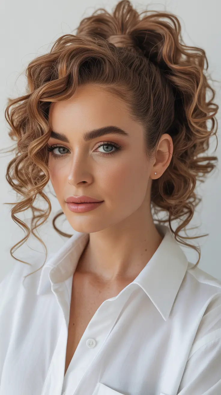 easy fall hairstyles 2025 Curly High Ponytail