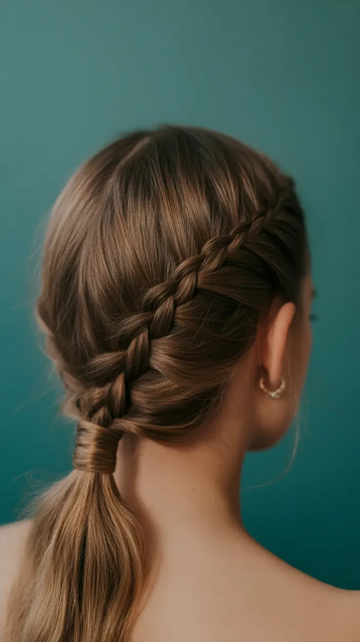 easy fall hairstyles 2025 Braided Ponytail Twist