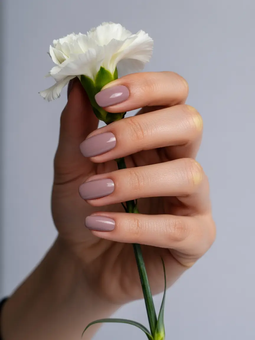 Fall 2025 Nail Color Ideas for Women Over 50 Soft Taupe Elegance