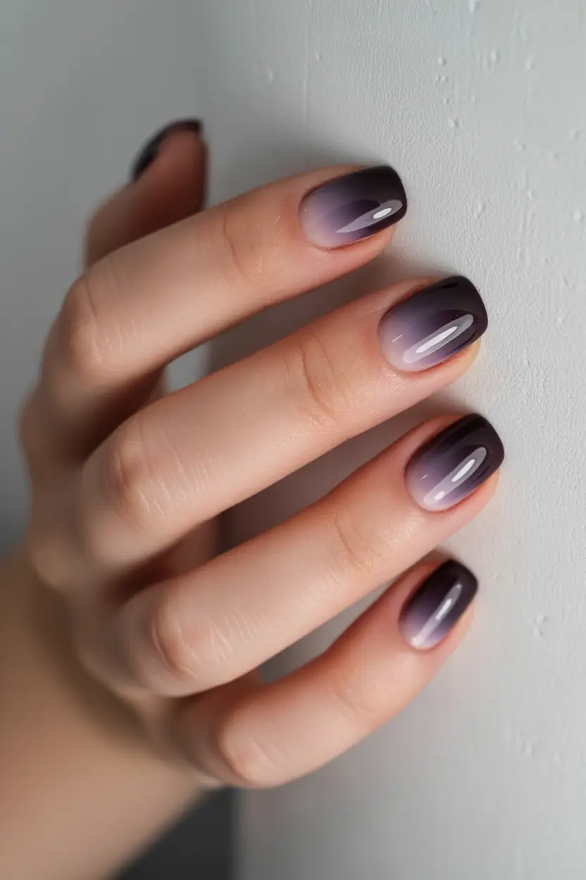 Fall 2025 Nail Color Ideas for Women Over 50 Smoky Ombre Drama