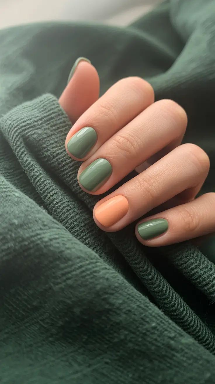 Fall 2025 Nail Color Ideas for Women Over 50 Earthy Green with a Twist