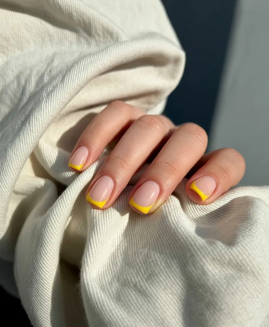 Fall 2025 Nail Color Ideas for Women Over 60 Yellow-Tipped French Revival
