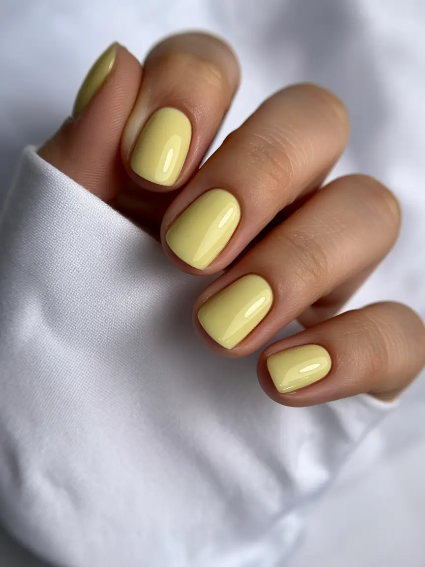 Fall-2025-Nail-Color-Ideas-for-Women-Over-60-Sunny-Pastel-Yellow