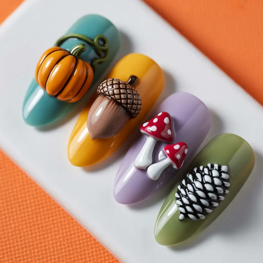 Fall-3D-Nail-Art-2025-Woodland-Fantasy-Details
