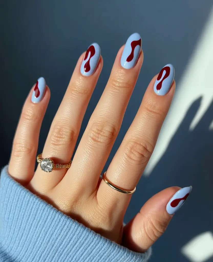 fall-acrylic-nails-short-and-long-ideas-2025-berry-swirl-minimalism