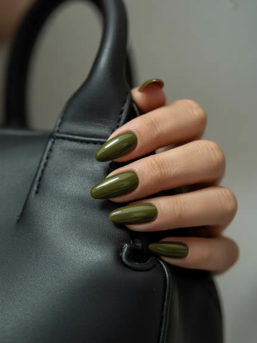 fall almond nails 2025 Olive Obsession: The Unexpected Neutral
