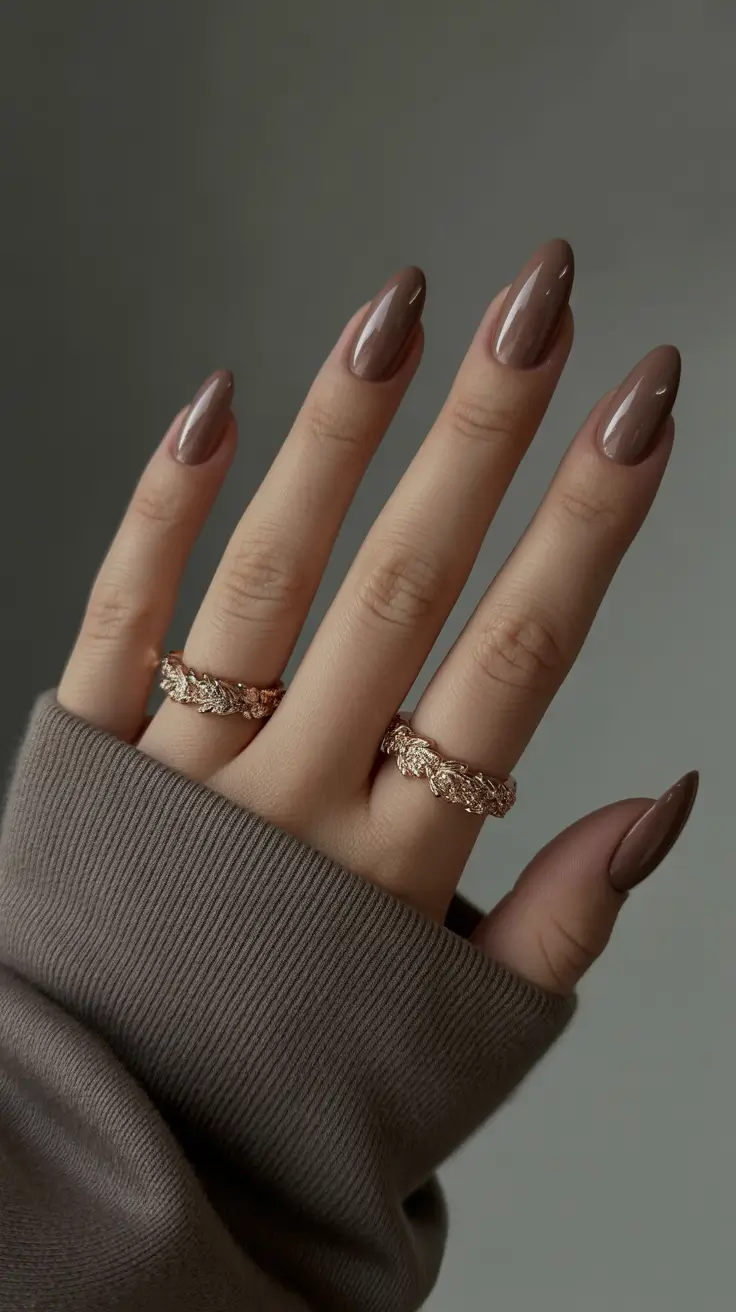 fall almond nails 2025 Mocha Milk Nails: Fall’s Answer to the Clean Girl Aesthetic