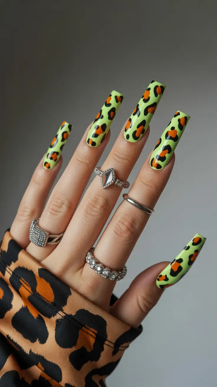 Fall Animal Print Nails 2025 Neon Jungle