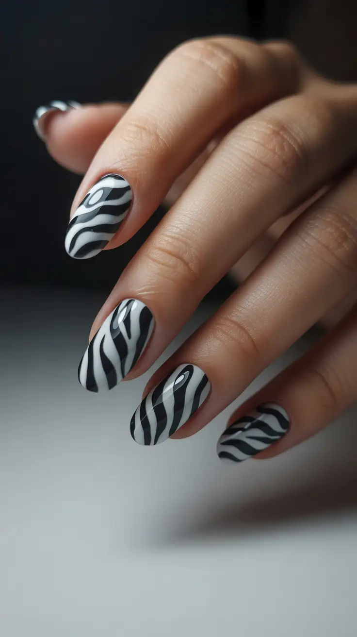 Fall Animal Print Nails 2025 Classic Zebra Stripes Reimagined