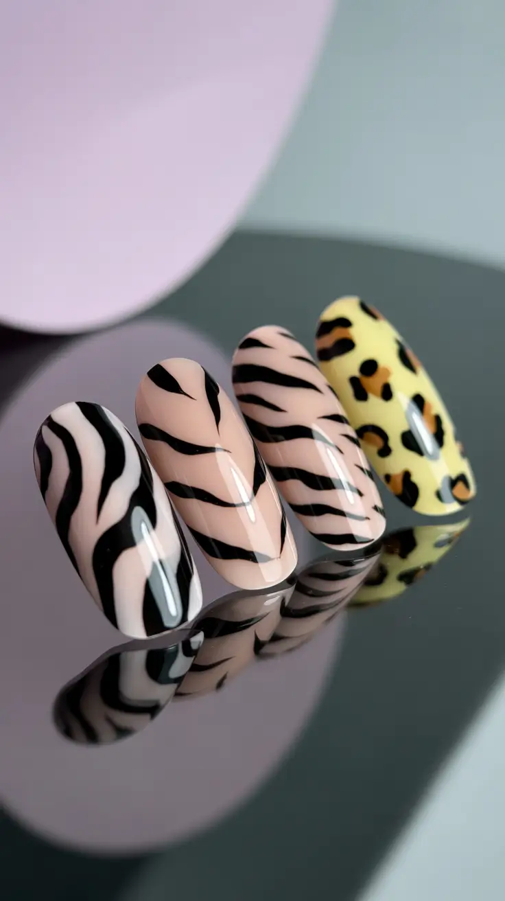 Fall Animal Print Nails 2025 Mix-and-Match Safari Prints