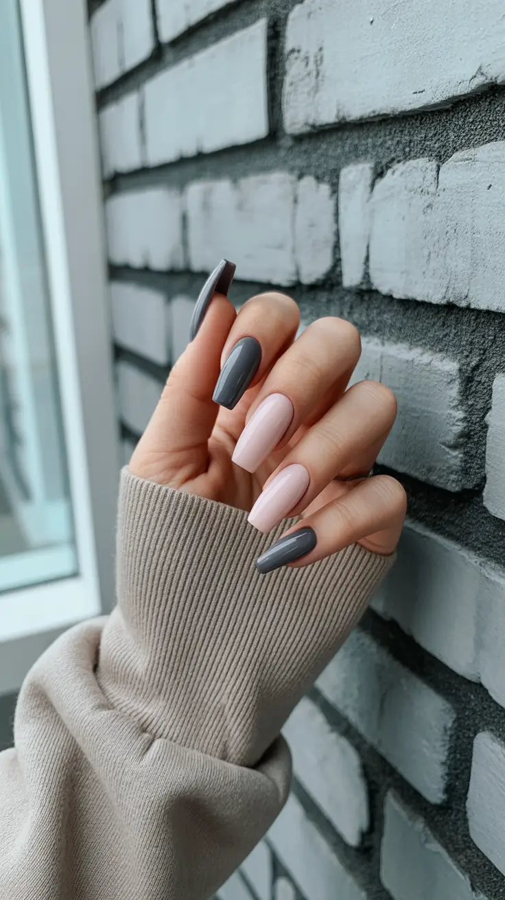 fall-coffin-nail-ideas-2025+Smoky Contrast for Chilly Days