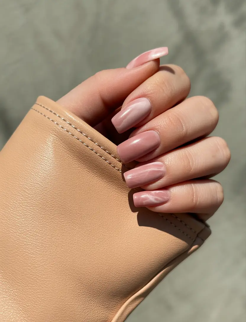 fall coffin nail ideas 2025+Soft Rosé for the Cozy Minimalist