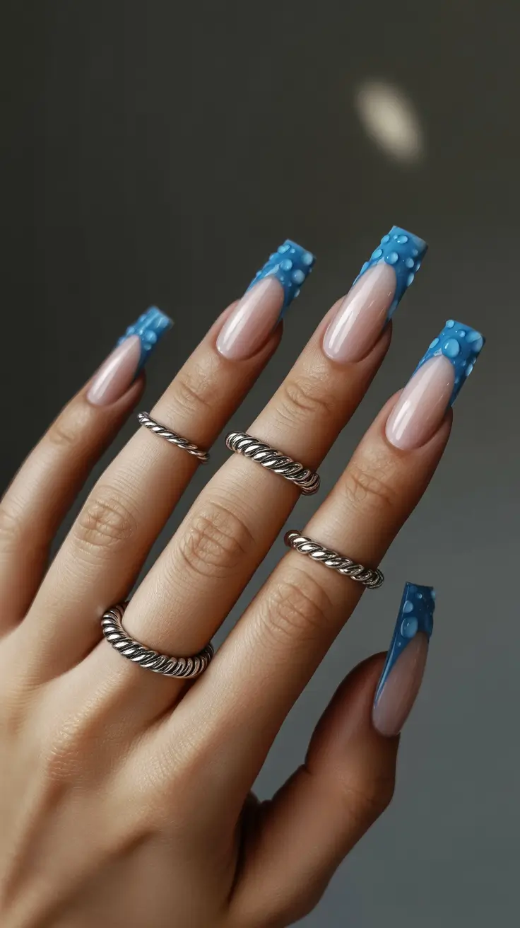 Fall Drip Nails 2025 Oceanic French Drip