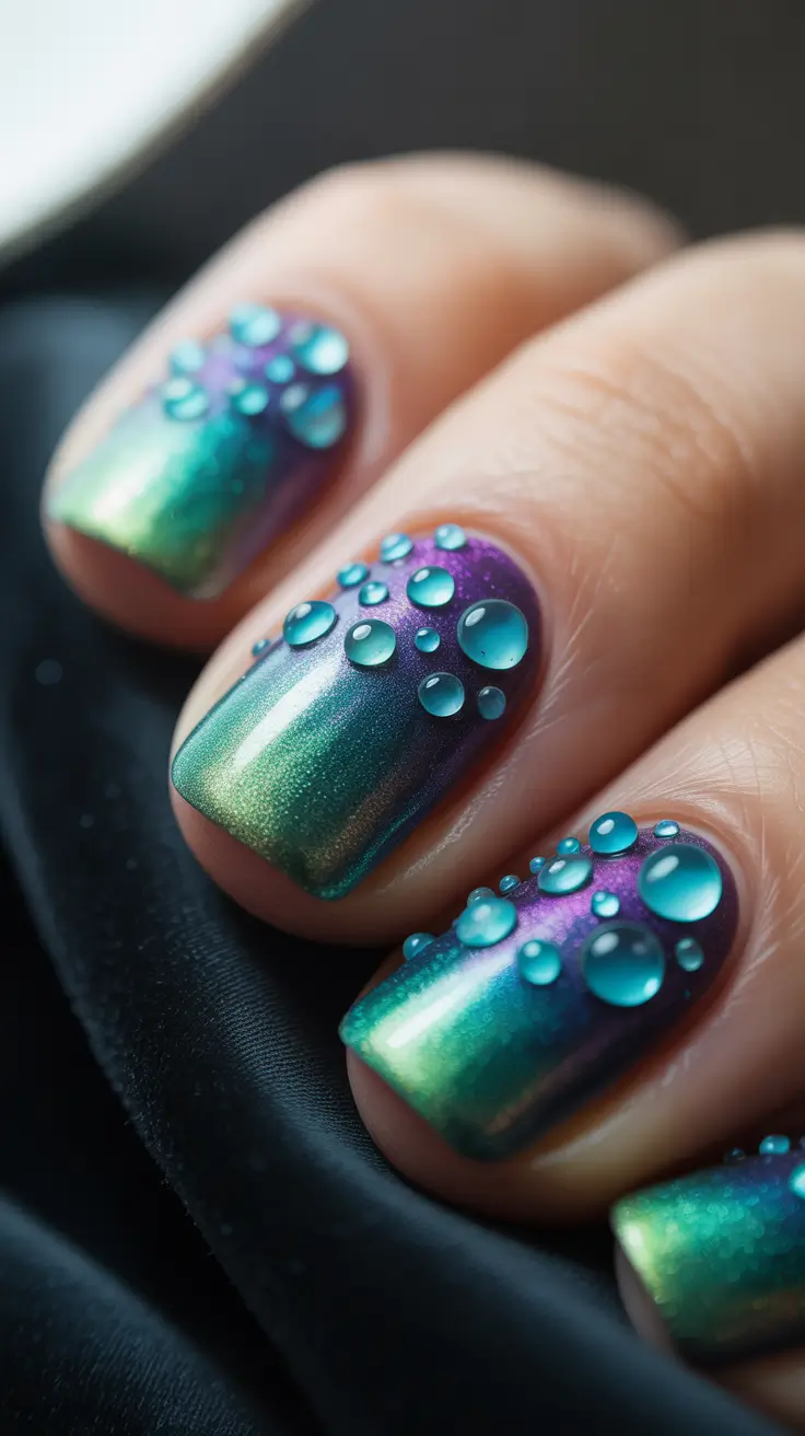 Fall Drip Nails 2025 Cosmic Gradient Drops