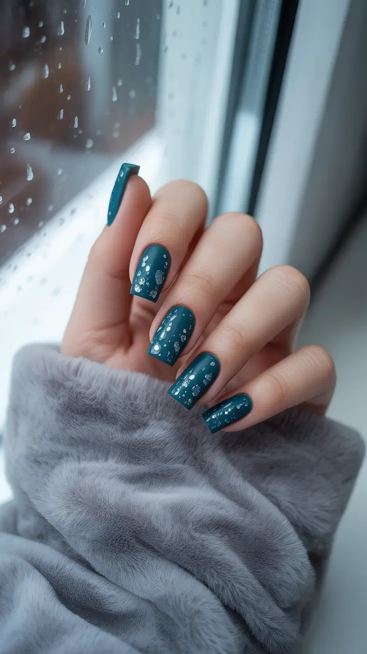 Fall Drip Nails 2025 Moody Rainfall