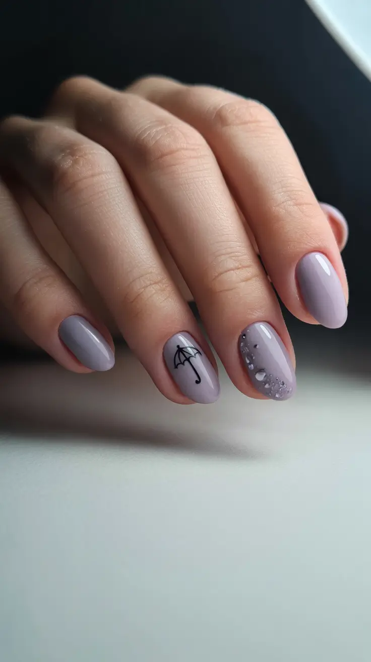 Fall Drip Nails 2025 Rainy Day Charm