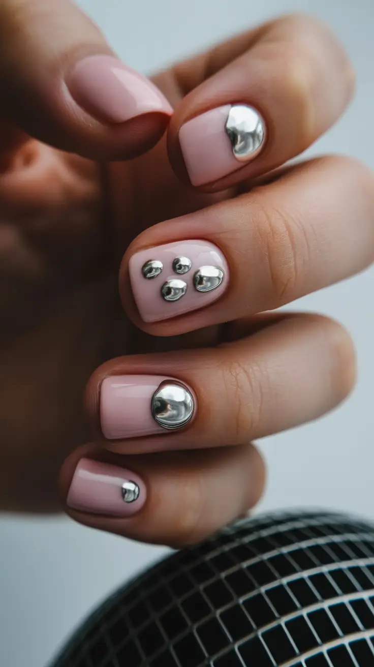 Fall Drip Nails 2025 Metallic Pebble Play
