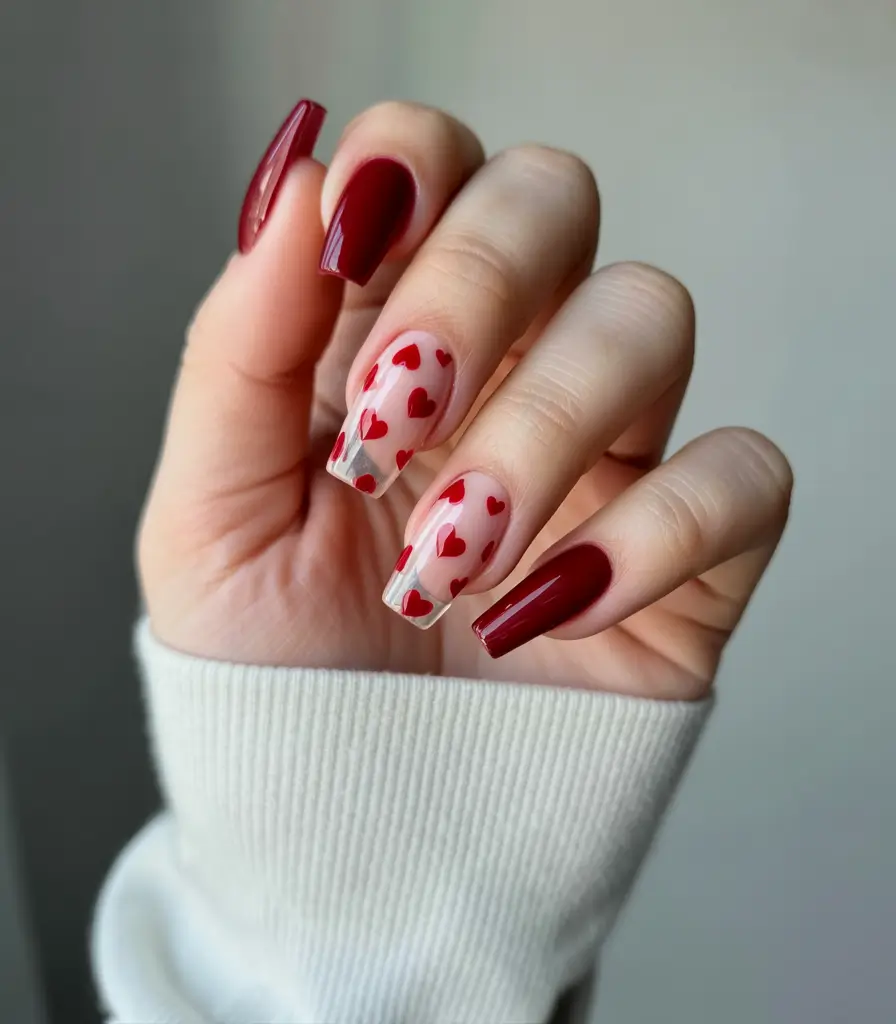 fall gel nails designs 2025 Berry Love Notes