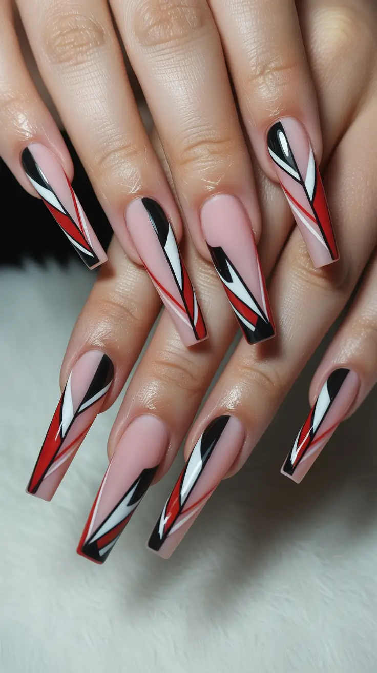 Fall Geometric Nails 2025 Edgy Angular Drama