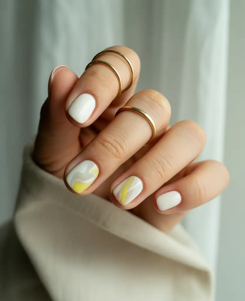 fall manicure 2025 Clean Canvas with a Hint of Swirl