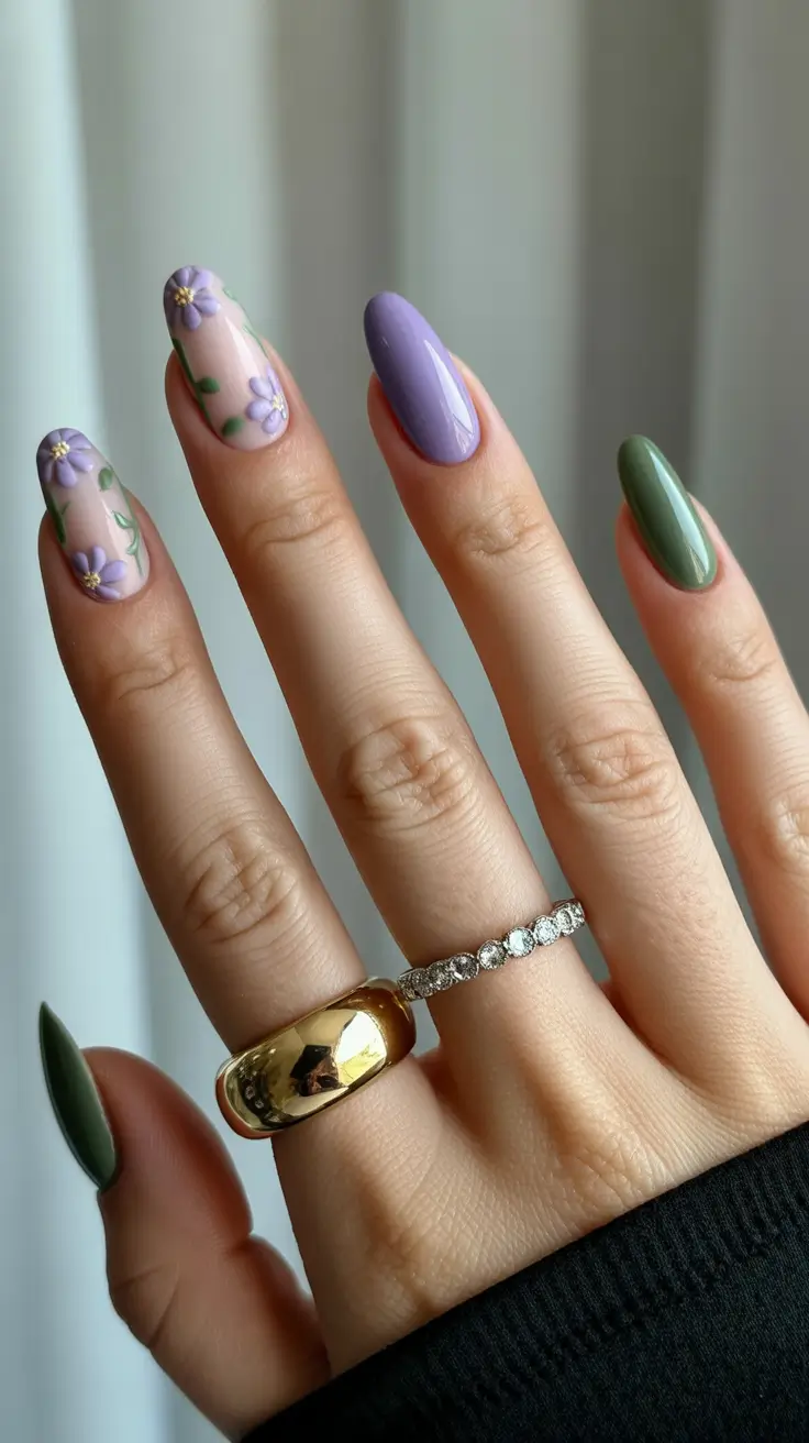 fall manicure 2025 Botanical Layers in Soft Bloom