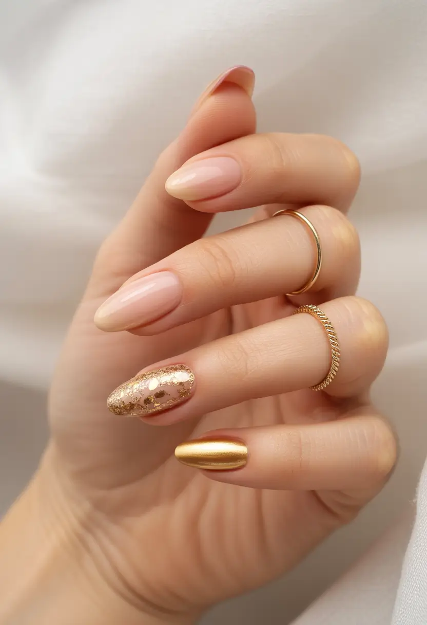 fall nails oval shape Golden Hour Glaze