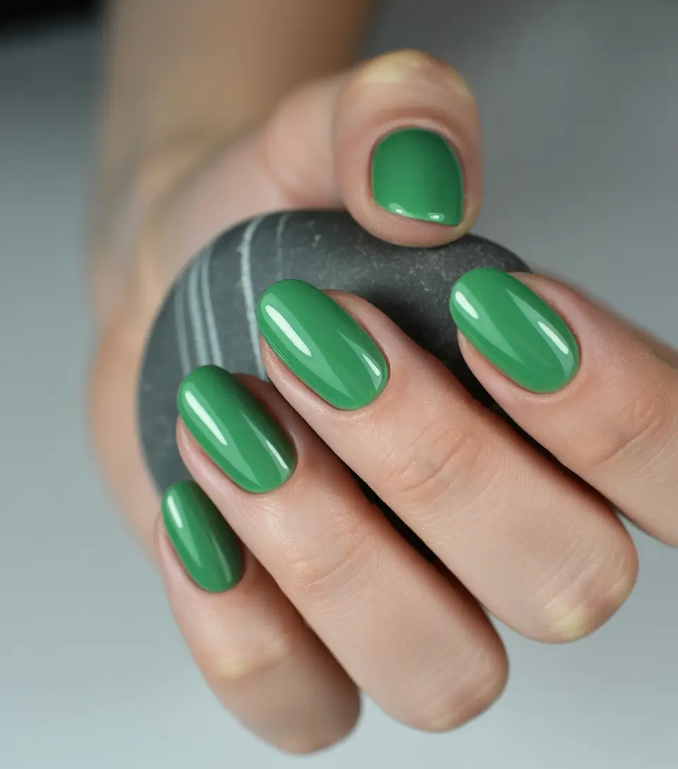 fall nails oval shape 2025 Botanical Power Move