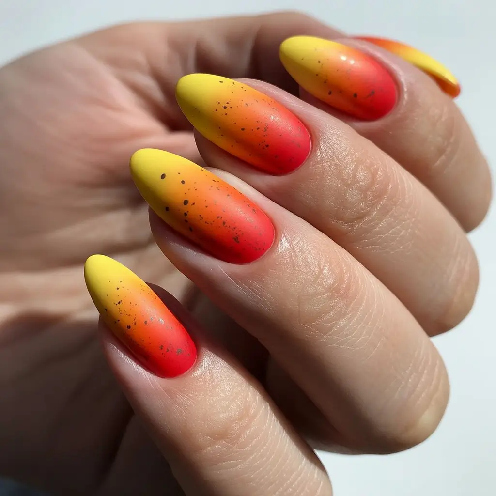 Fall Ombré Nails 2025 Matte Autumn Ombre