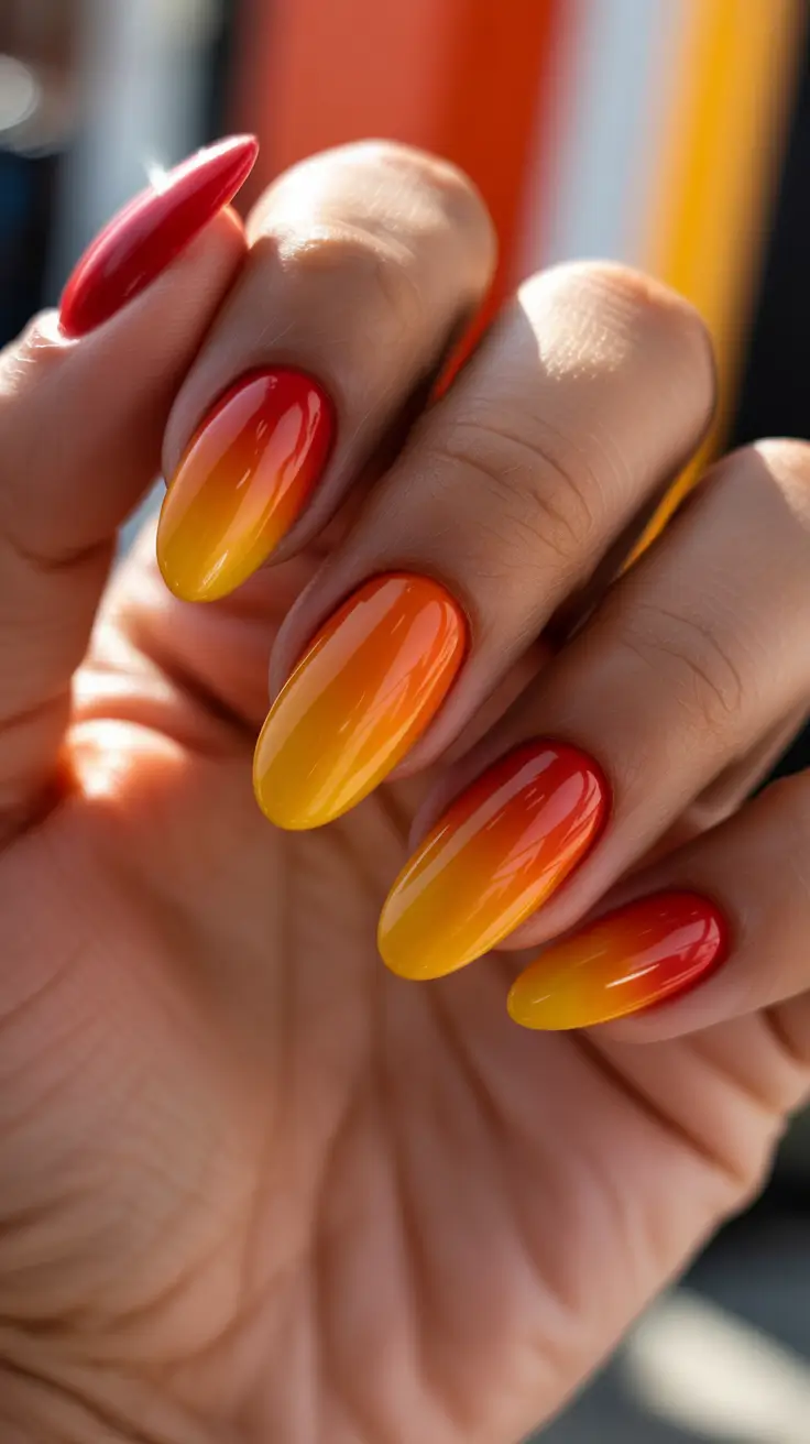 Fall Ombré Nails 2025 Sunset Glow