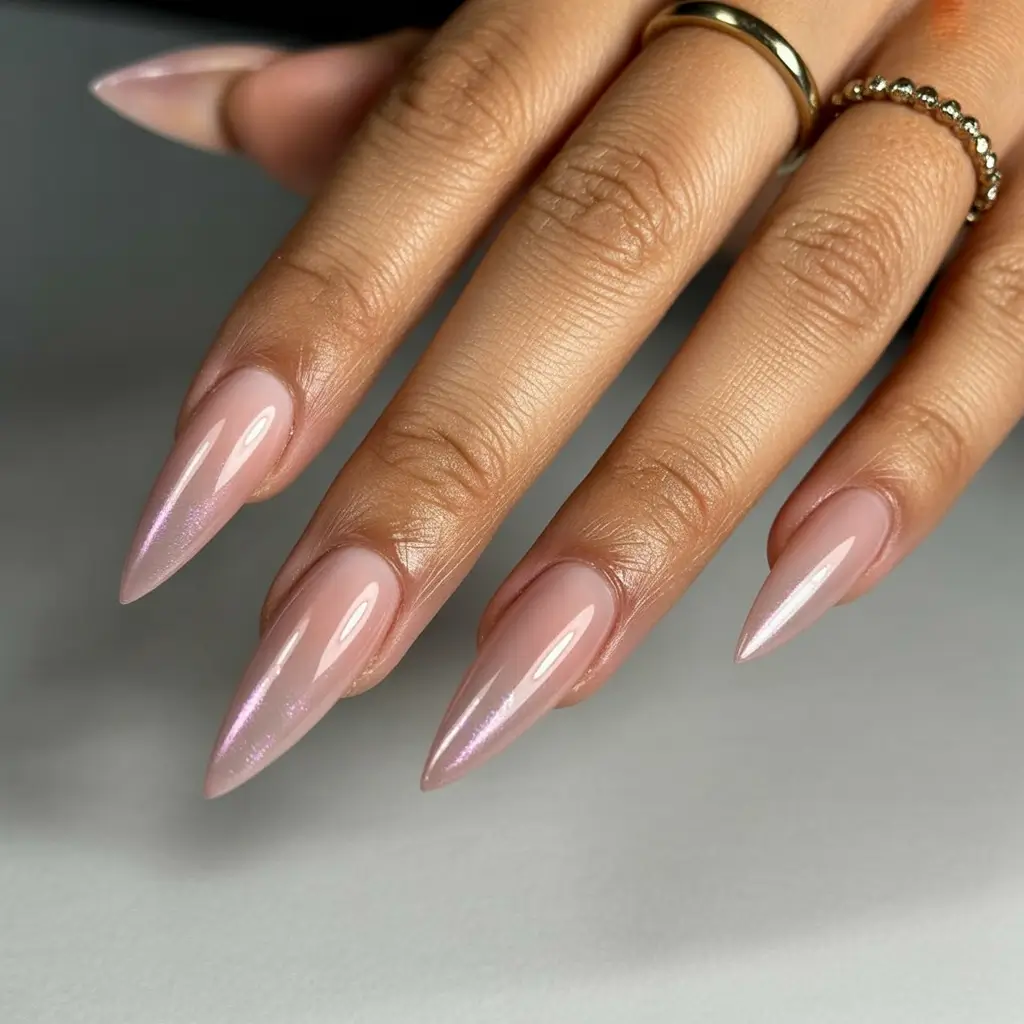 Fall Ombré Nails 2025 Nude Pearl Ombre