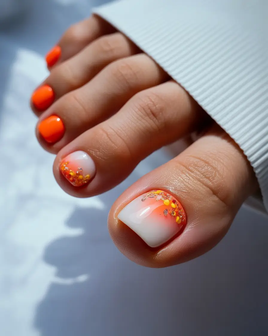 fall-pedicure-colors-2025-Sunset-Fade-With-Citrus-Spark