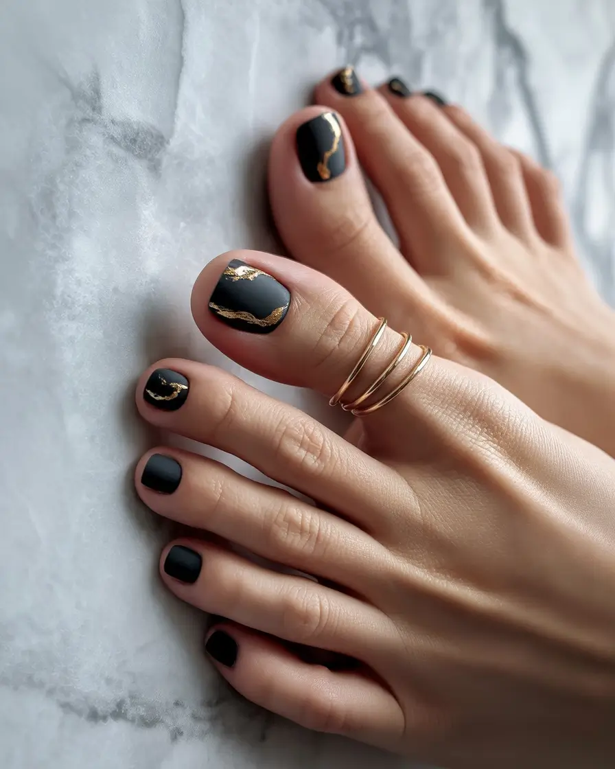fall-pedicure-colors-2025-Black-Marble-Luxe