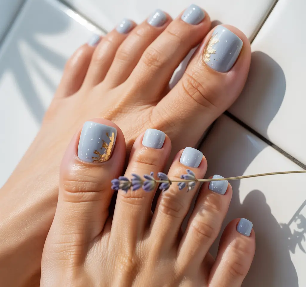 fall-pedicure-colors-2025-powder-blue-gold-foil