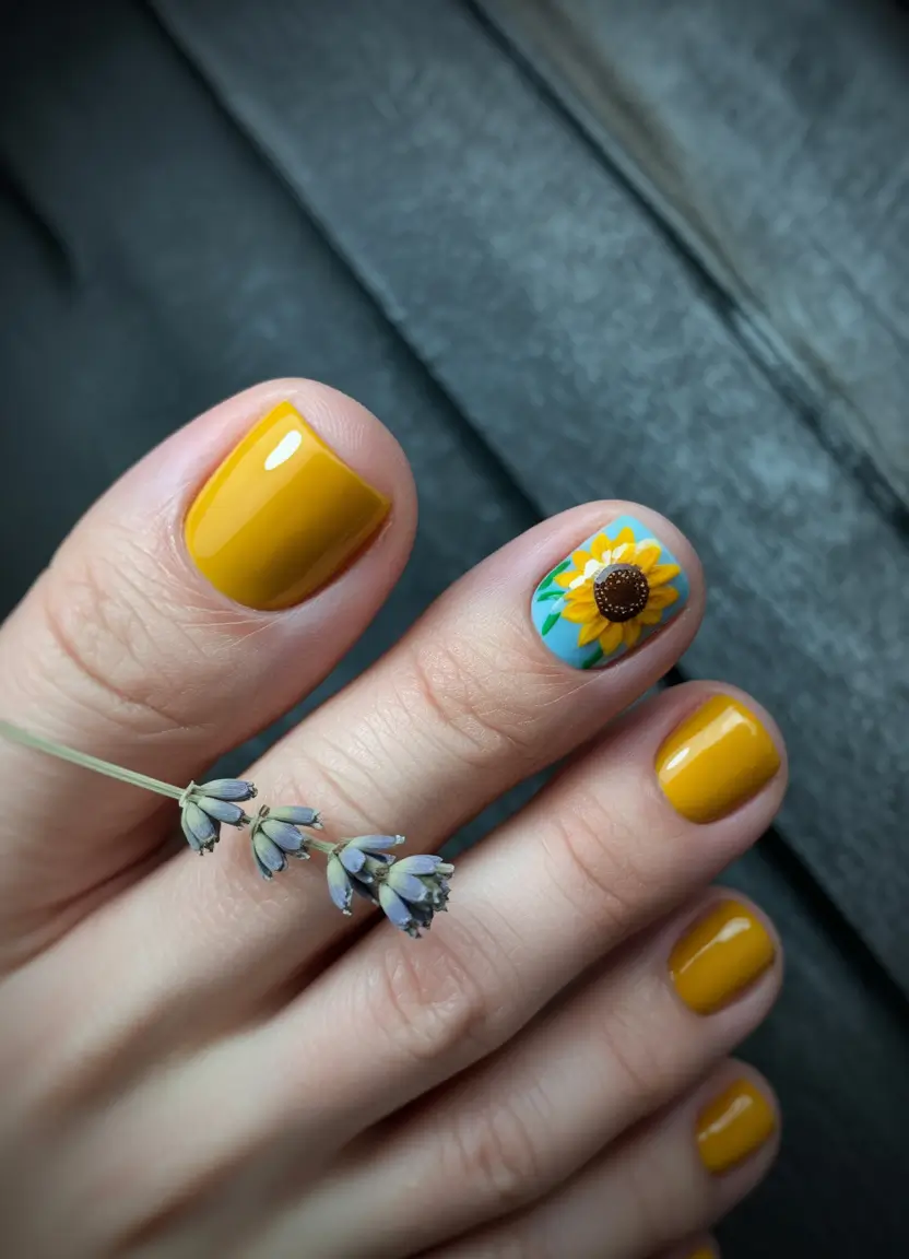 fall-pedicure-colors-2025-Sunflower-Energy-in-Every-Step