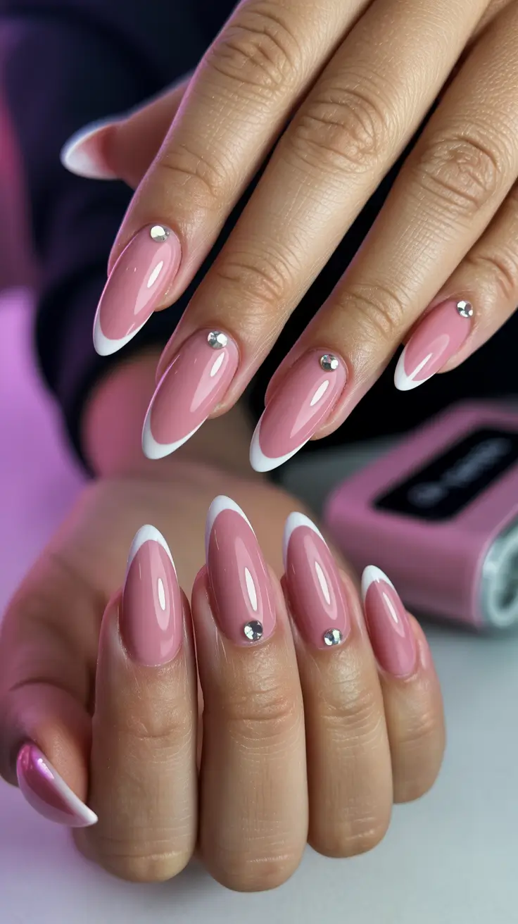 Fall Rhinestone & Embellished Nails 2025 Crystal French Twist